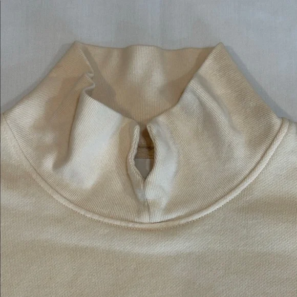 Citizens of Humanity COH Mock Neck Cream Beige Sweatshirt Small USA Made - Picture 7 of 14